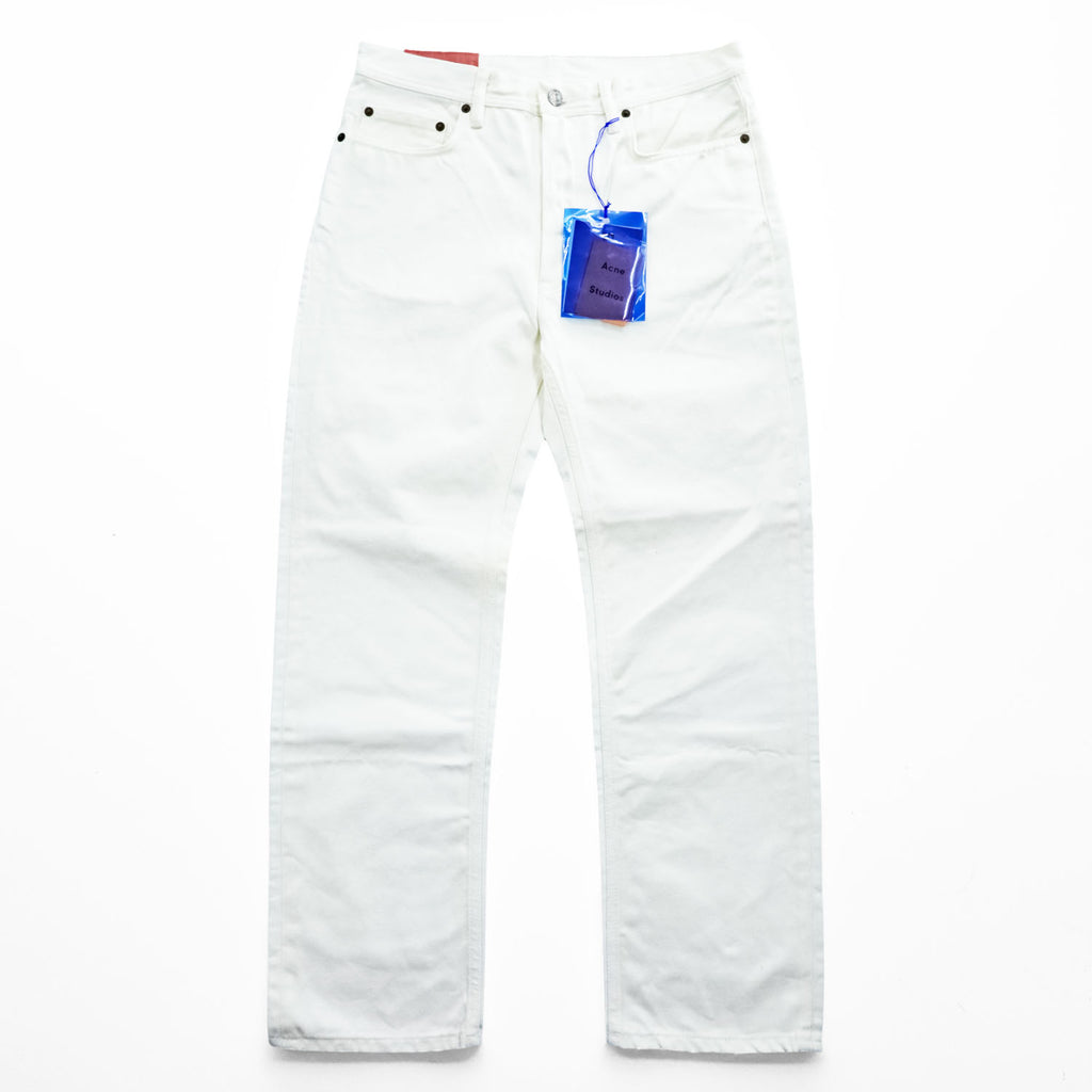 Acne Studios Bla Konst Jeans Log White 5-pocket Button Fly 100% Cotton White Size 28/32
