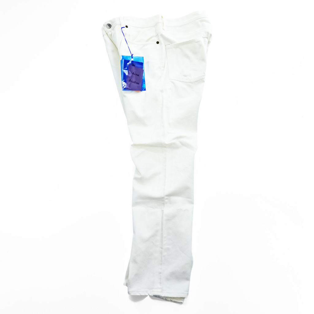 Acne Studios Bla Konst Jeans Log White 5-pocket Button Fly 100% Cotton White Size 28/32