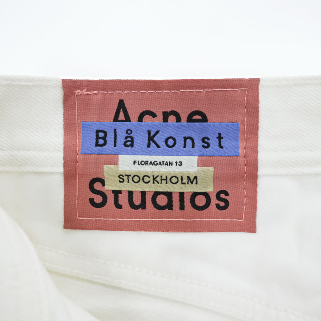 Acne Studios Bla Konst Jeans Log White 5-pocket Button Fly 100% Cotton White Size 28/32