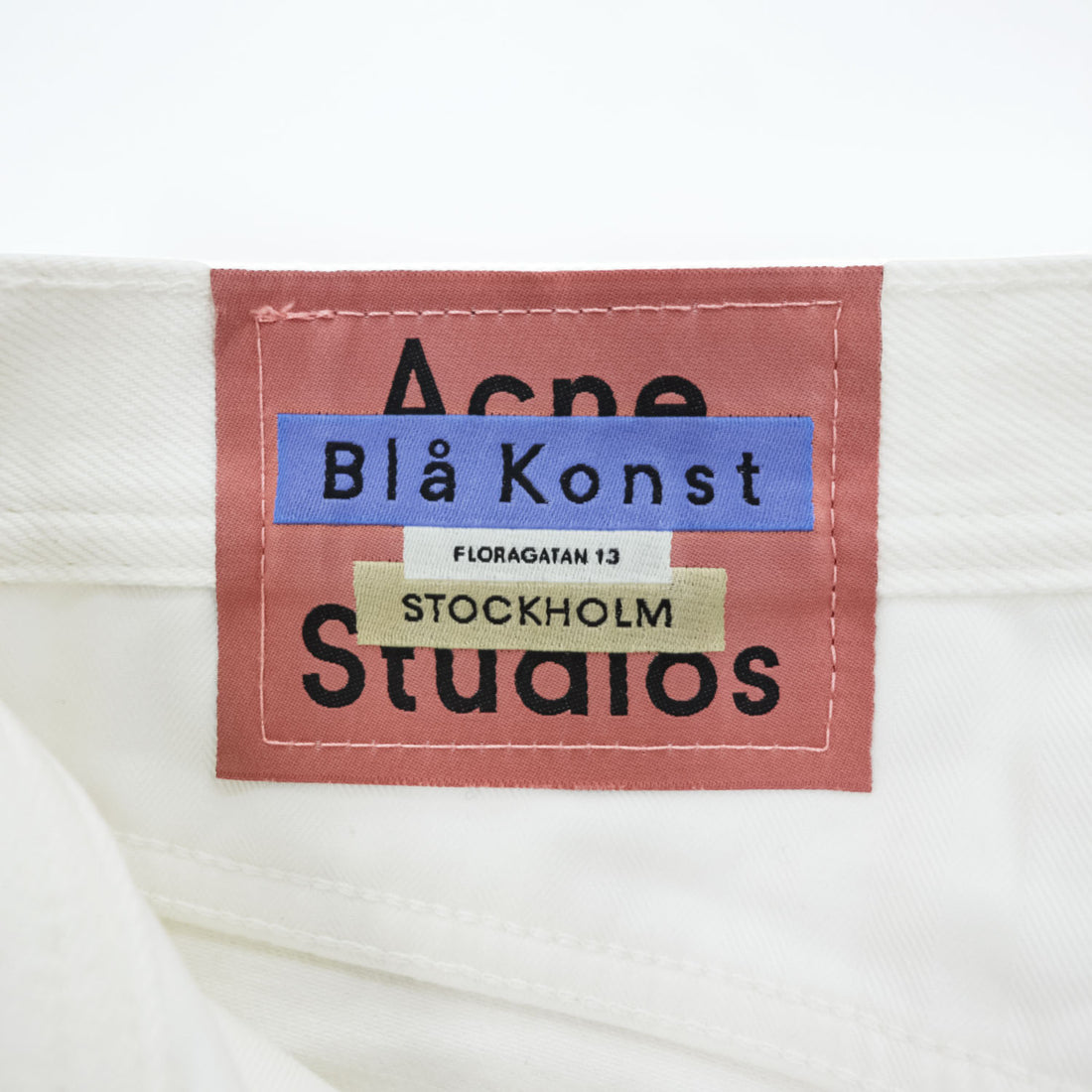 Acne Studios Bla Konst Jeans Log White 5-pocket Button Fly 100% Cotton White Size 28/32