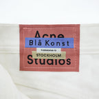 Acne Studios Bla Konst Jeans Log White 5-pocket Button Fly 100% Cotton White Size 28/32