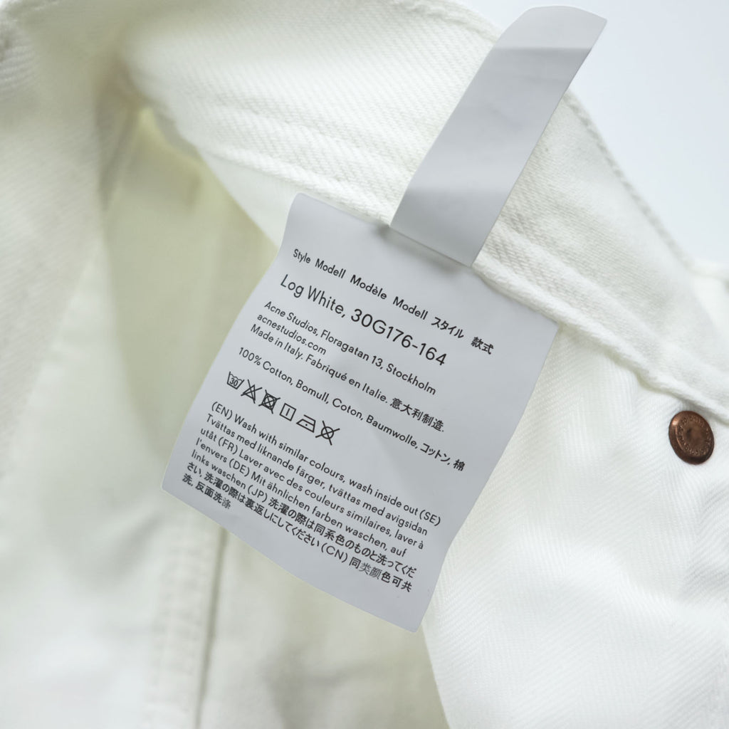 Acne Studios Bla Konst Jeans Log White 5-pocket Button Fly 100% Cotton White Size 28/32