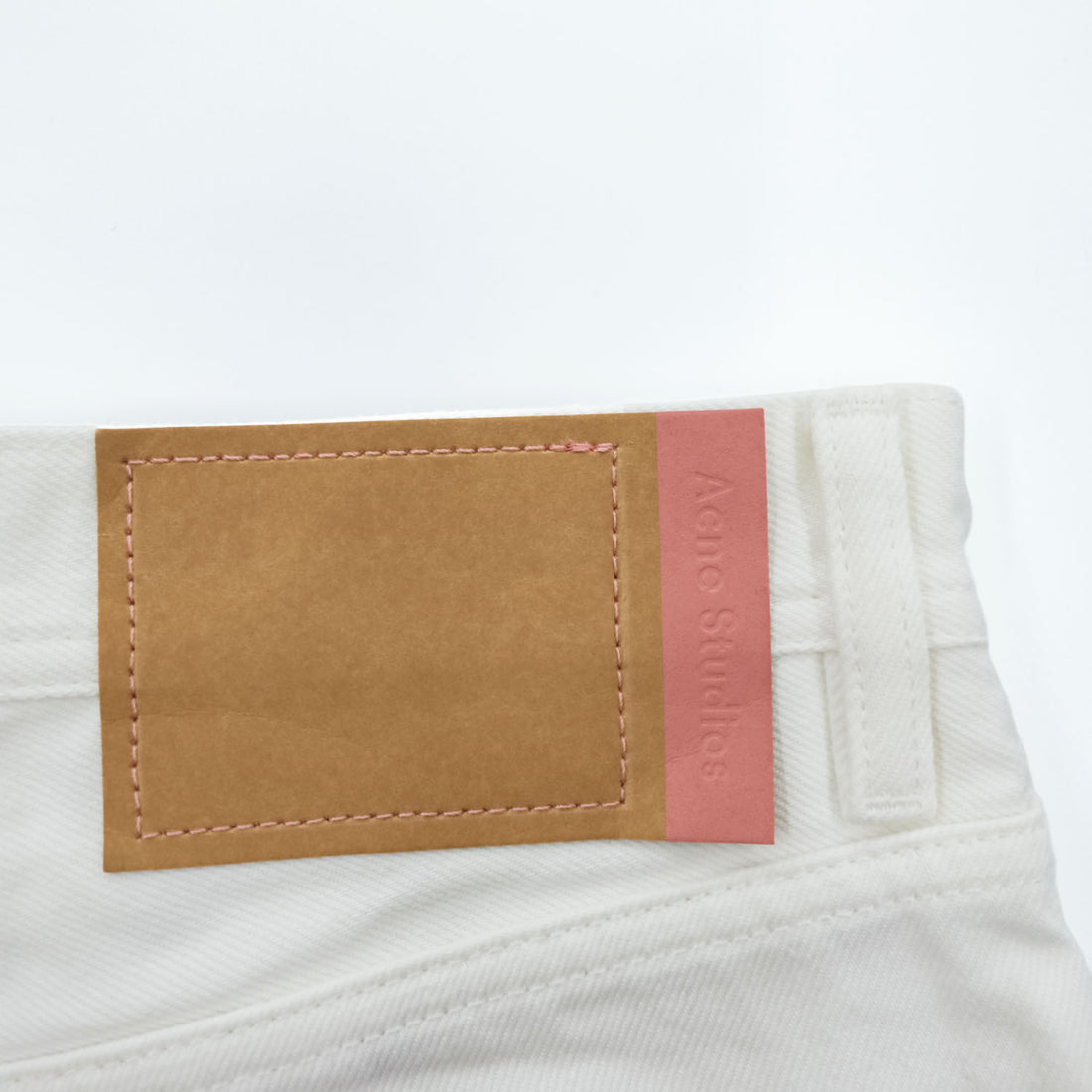 Acne Studios Bla Konst Jeans Log White 5-pocket Button Fly 100% Cotton White Size 28/32