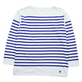ORCIVAL Mariniere / Breton Shirt White × Blue Shield Crest Embroidered Hem Side ORCIVAL Tag Cotton 100% Made in France Size 6