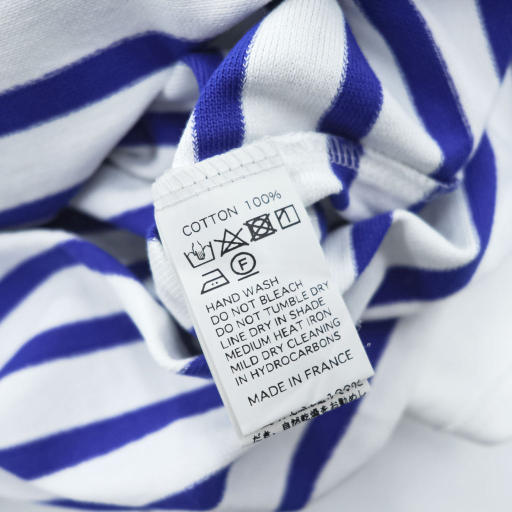ORCIVAL Mariniere / Breton Shirt White × Blue Shield Crest Embroidered Hem Side ORCIVAL Tag Cotton 100% Made in France Size 6
