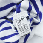 ORCIVAL Mariniere / Breton Shirt White × Blue Shield Crest Embroidered Hem Side ORCIVAL Tag Cotton 100% Made in France Size 6