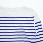 ORCIVAL Mariniere / Breton Shirt White × Blue Shield Crest Embroidered Hem Side ORCIVAL Tag Cotton 100% Made in France Size 6