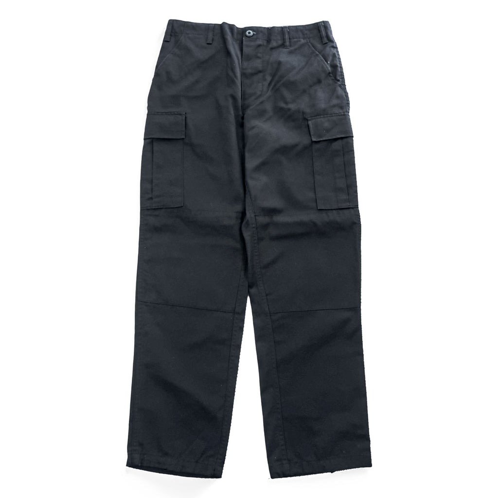 TRU-SPEC BDU Cargo Pants Black 60/40 Cotton-Poly Button Fly Drawcord Hem Reinforced Knee W31-35in