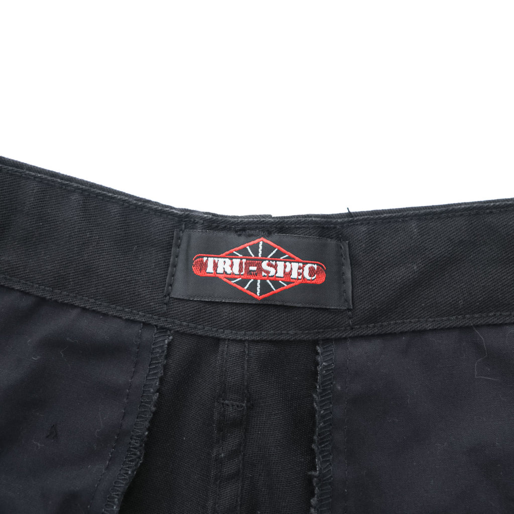 TRU-SPEC BDU Cargo Pants Black 60/40 Cotton-Poly Button Fly Drawcord Hem Reinforced Knee W31-35in