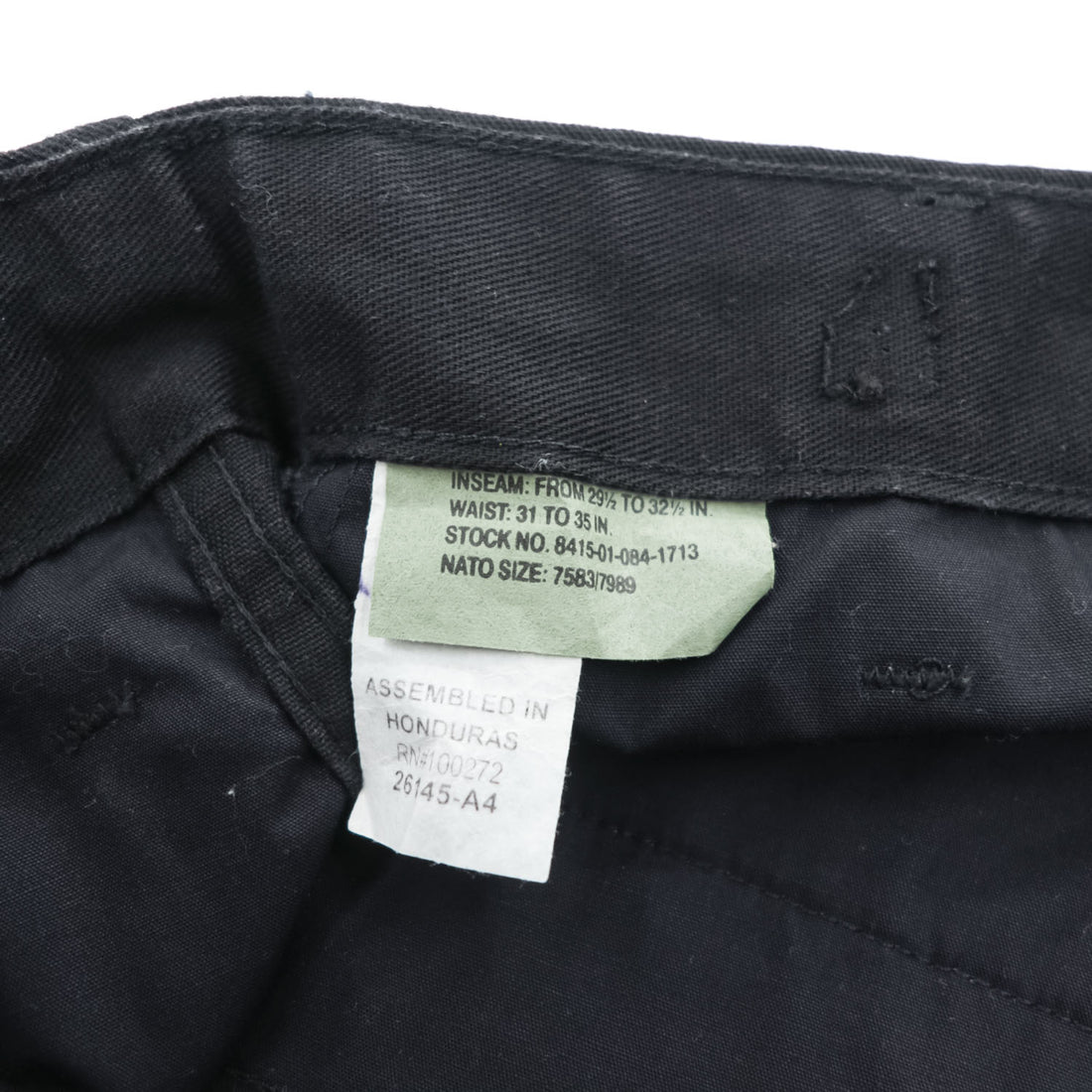 TRU-SPEC BDU Cargo Pants Black 60/40 Cotton-Poly Button Fly Drawcord Hem Reinforced Knee W31-35in
