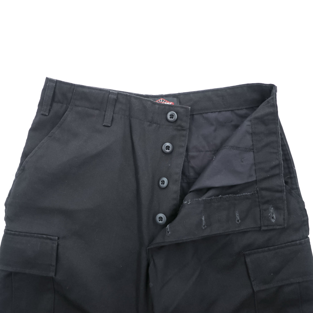 TRU-SPEC BDU Cargo Pants Black 60/40 Cotton-Poly Button Fly Drawcord Hem Reinforced Knee W31-35in