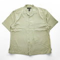 Nat Nast Luxury Originals 90s Vintage short sleeve 100% silk camp collar shirt sage green embroidered crest L