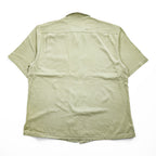 Nat Nast Luxury Originals 90s Vintage short sleeve 100% silk camp collar shirt sage green embroidered crest L