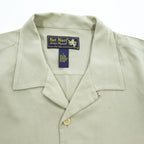 Nat Nast Luxury Originals 90s Vintage short sleeve 100% silk camp collar shirt sage green embroidered crest L