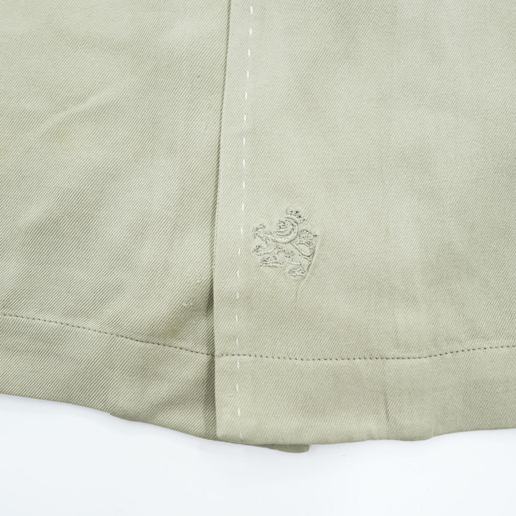 Nat Nast Luxury Originals 90s Vintage short sleeve 100% silk camp collar shirt sage green embroidered crest L