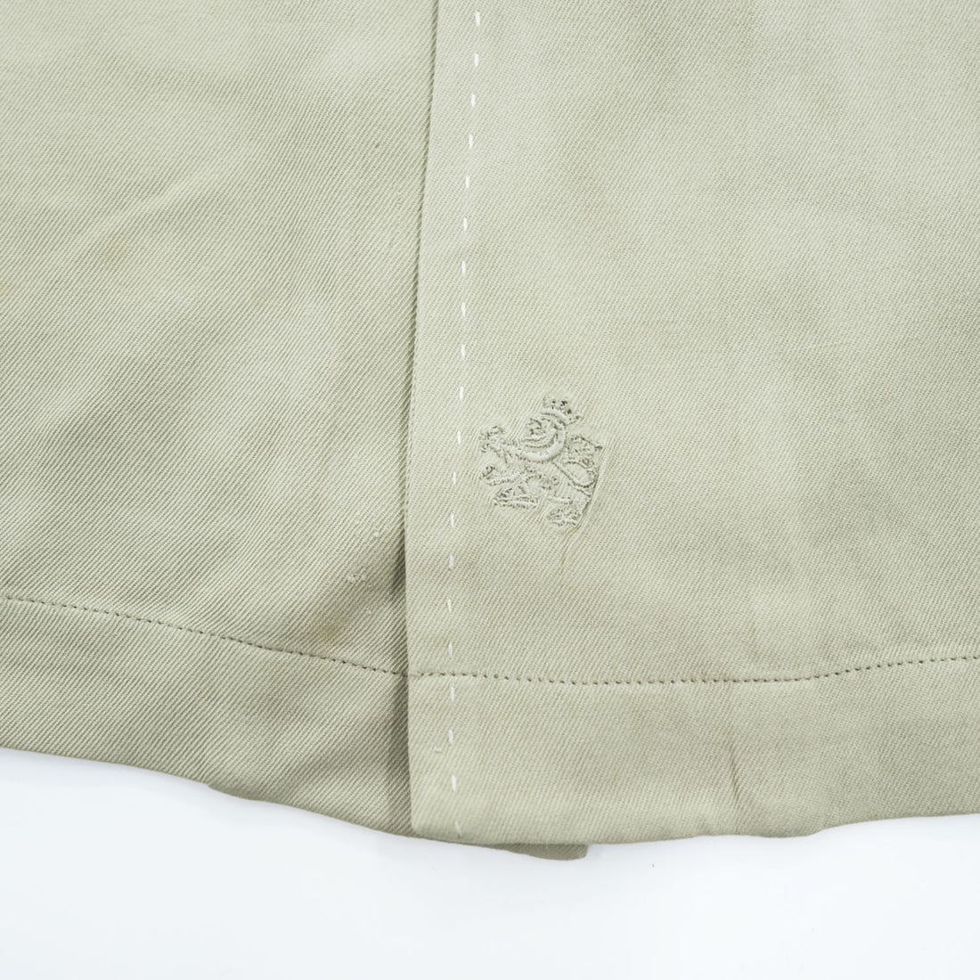 Nat Nast Luxury Originals 90s Vintage short sleeve 100% silk camp collar shirt sage green embroidered crest L