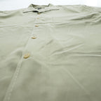 Nat Nast Luxury Originals 90s Vintage short sleeve 100% silk camp collar shirt sage green embroidered crest L
