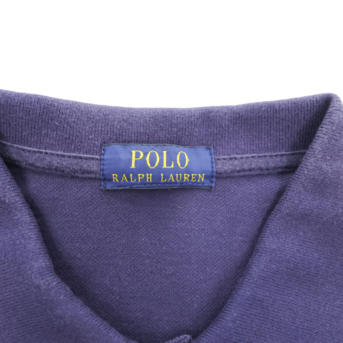 Polo Ralph Lauren Polo Shirt navy × yellow diagonal sash Big Pony embroidered sleeve '3' patch 100% cotton short sleeve side vents