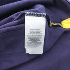 Polo Ralph Lauren Polo Shirt navy × yellow diagonal sash Big Pony embroidered sleeve '3' patch 100% cotton short sleeve side vents