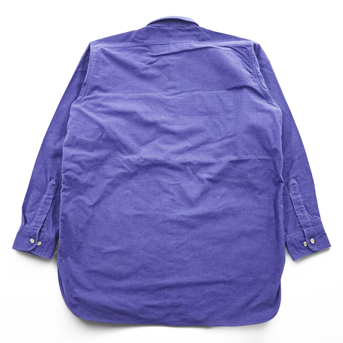 Lands' End 90s USA Made Vintage Two-Pocket Long Sleeve Shirt Purple Brushed Cotton Curved Hem Oversized Made in USA Size Unknown