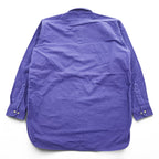 Lands' End 90s USA Made Vintage Two-Pocket Long Sleeve Shirt Purple Brushed Cotton Curved Hem Oversized Made in USA Size Unknown