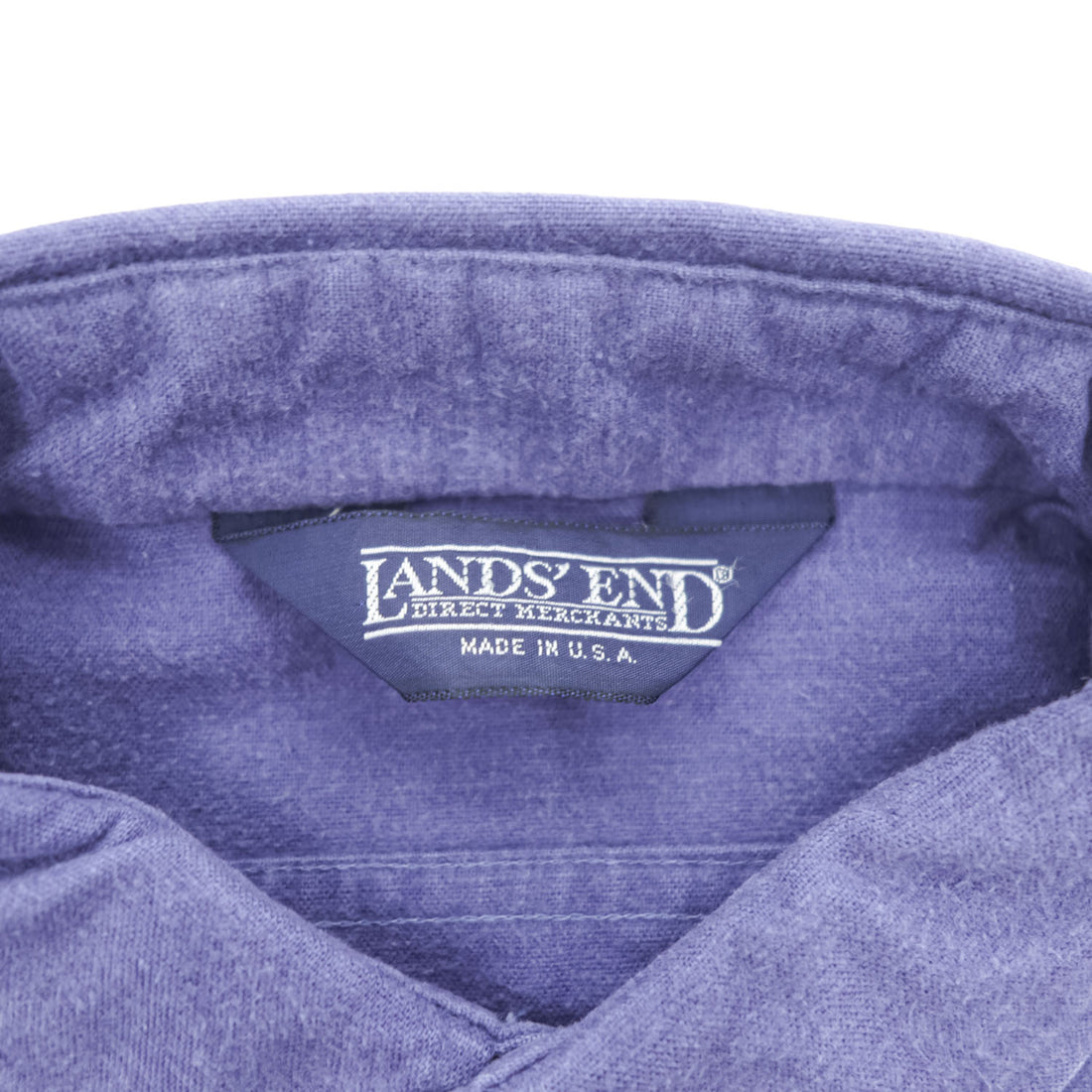 Lands' End 90s USA Made Vintage Two-Pocket Long Sleeve Shirt Purple Brushed Cotton Curved Hem Oversized Made in USA Size Unknown