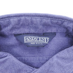 Lands' End 90s USA Made Vintage Two-Pocket Long Sleeve Shirt Purple Brushed Cotton Curved Hem Oversized Made in USA Size Unknown