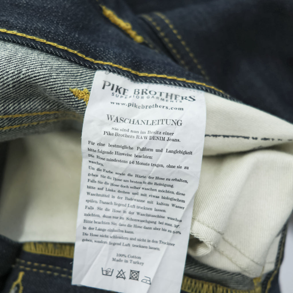 PIKE BROTHERS デニムパンツ 11oz selvedge ジーンズ 1937 Roamer Pant シンチバック サスペンダーボタン リジッド 濃紺 トルコ製