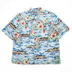 Reyn Spooner 90s Vintage Short-Sleeve Shirt, Size L, Blue/Green Patterned, JOE KEALOHA'S