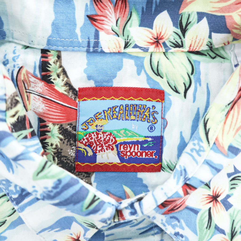 Reyn Spooner 90s Vintage Short-Sleeve Shirt, Size L, Blue/Green Patterned, JOE KEALOHA'S