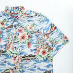 Reyn Spooner 90s Vintage Short-Sleeve Shirt, Size L, Blue/Green Patterned, JOE KEALOHA'S