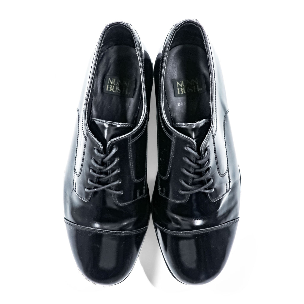 Nunn Bush 8155-01 Mens Dress Shoes Derby Cap Toe Black Polished Leather 9.5 M