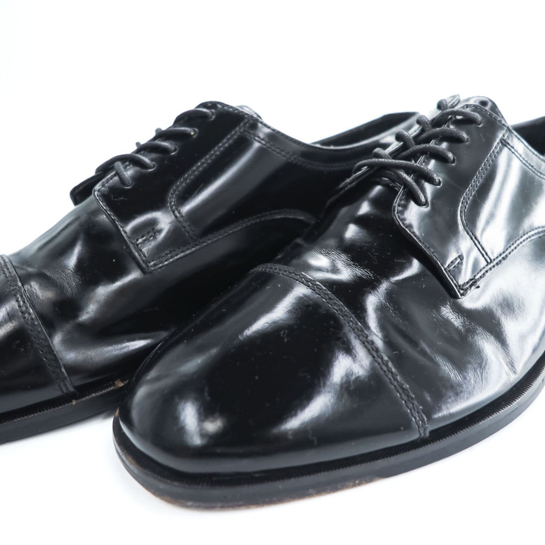 Nunn Bush 8155-01 Mens Dress Shoes Derby Cap Toe Black Polished Leather 9.5 M