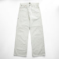 Sugar Cane & Co. Painter/Carpenter Pants White Navy Dot Pinstripe Cotton Denim Work Straight Rivets Leather Patch W30 L32