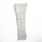 Sugar Cane & Co. Painter/Carpenter Pants White Navy Dot Pinstripe Cotton Denim Work Straight Rivets Leather Patch W30 L32