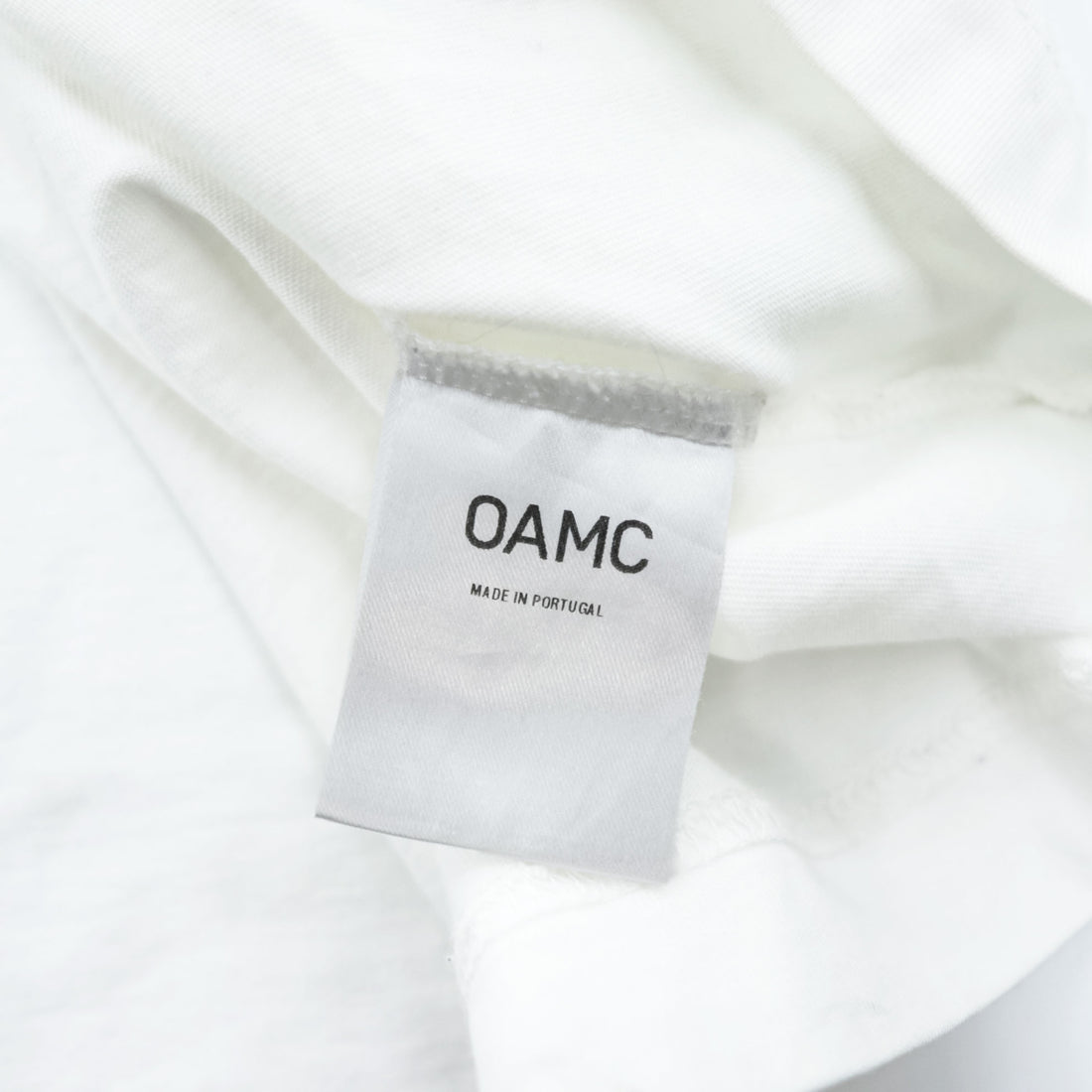 OAMC ハイネック 長袖 ロングスリーブ Tシャツ ロンT L ホワイト サイドライン テープ I024514 ポルトガル製