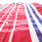 BURBERRY 英国製 ボタンダウン 長袖 ノバチェック シャツ XL CUSTOM FIT レッド 胸ポケット イギリス製