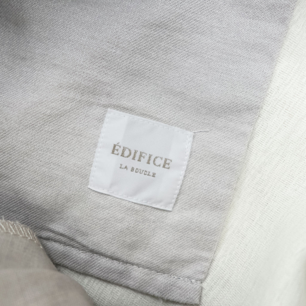 EDIFICE LA BOUCLE 日本製 タック ワイド スラックス イージーパンツ M ベージュ ストレッチ プリーツ 21-030-300-1020-1-0