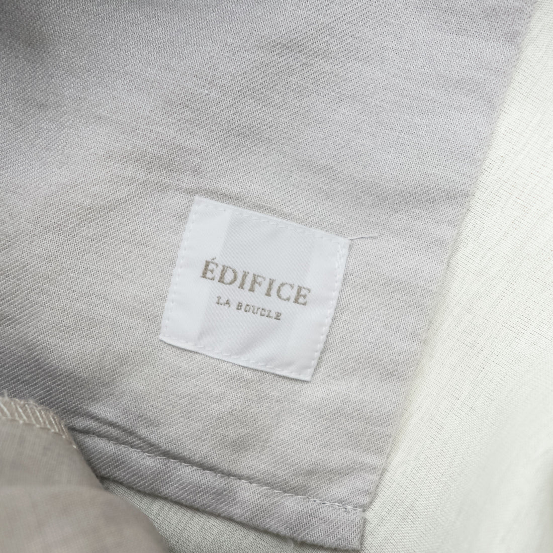EDIFICE LA BOUCLE 日本製 タック ワイド スラックス イージーパンツ M ベージュ ストレッチ プリーツ 21-030-300-1020-1-0