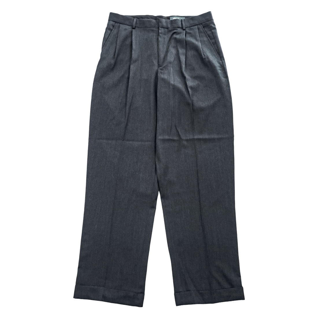 Eddie Bauer 00年代 ヴィンテージ ワイド 2タック スラックス パンツ L グレー プリーツ ダブルカフス
