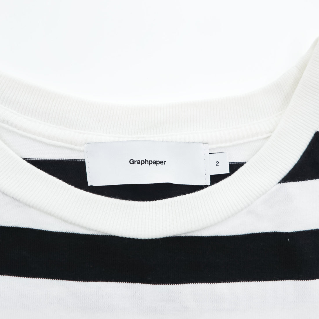 Graphpaper 日本製 BORDER S/S POCKET TEE ボーダー ポケット Tシャツ M ホワイト ブラック GM201-70149B