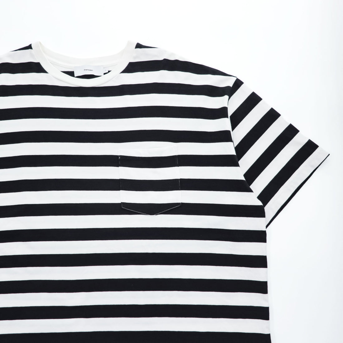 Graphpaper 日本製 BORDER S/S POCKET TEE ボーダー ポケット Tシャツ M ホワイト ブラック GM201-70149B