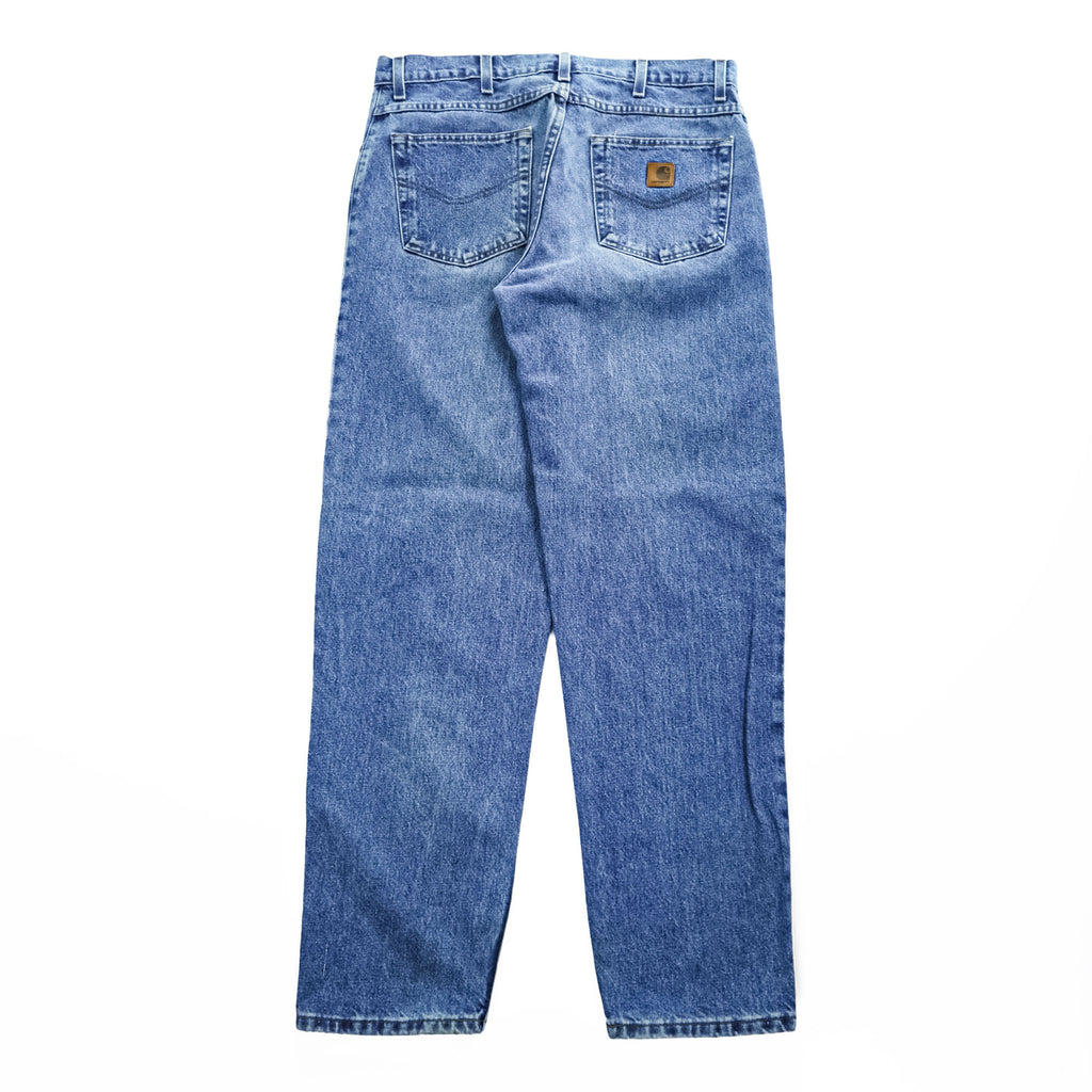 carhartt ストーンウォッシュ デニムパンツ テーパードジーンズ 36×32 インディゴ ブルー ジッパーフライ B17DST