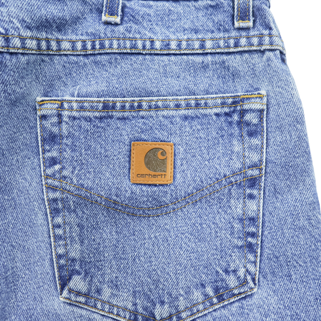 carhartt ストーンウォッシュ デニムパンツ テーパードジーンズ 36×32 インディゴ ブルー ジッパーフライ B17DST