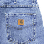 carhartt ストーンウォッシュ デニムパンツ テーパードジーンズ 36×32 インディゴ ブルー ジッパーフライ B17DST