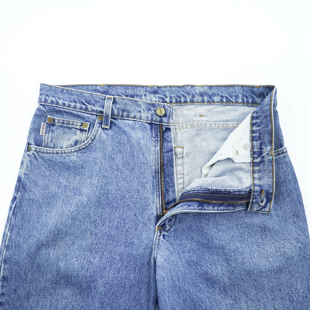 carhartt ストーンウォッシュ デニムパンツ テーパードジーンズ 36×32 インディゴ ブルー ジッパーフライ B17DST