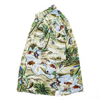 reyn spooner 90年代 ヴィンテージ アロハシャツ 半袖 レーヨンシャツ L CLASSIC FIT ベージュ 総柄 ビキニタグ 魚 ボタンダウン