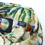 reyn spooner 90年代 ヴィンテージ アロハシャツ 半袖 レーヨンシャツ L CLASSIC FIT ベージュ 総柄 ビキニタグ 魚 ボタンダウン