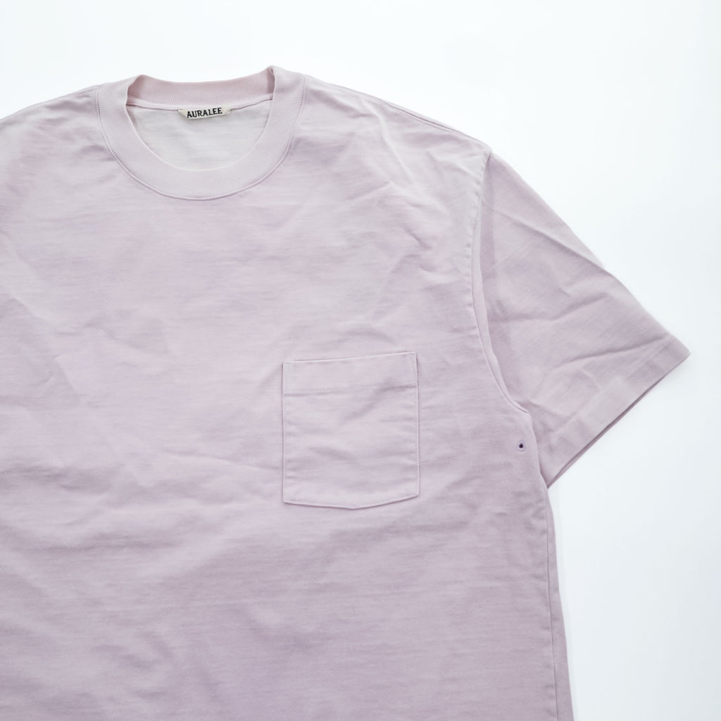 AURALEE 日本製 STAND UP TEE ポケット Tシャツ L ライトラベンダー A21ST01SU