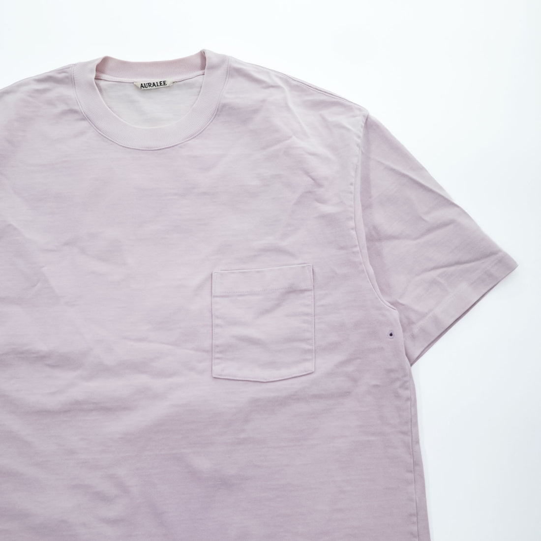 AURALEE 日本製 STAND UP TEE ポケット Tシャツ L ライトラベンダー A21ST01SU
